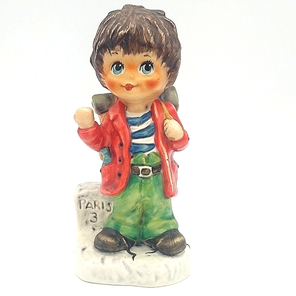 Goebel W Germany Michel T Children of Paris Hitchhiker Figurine Signed 70s Vtg